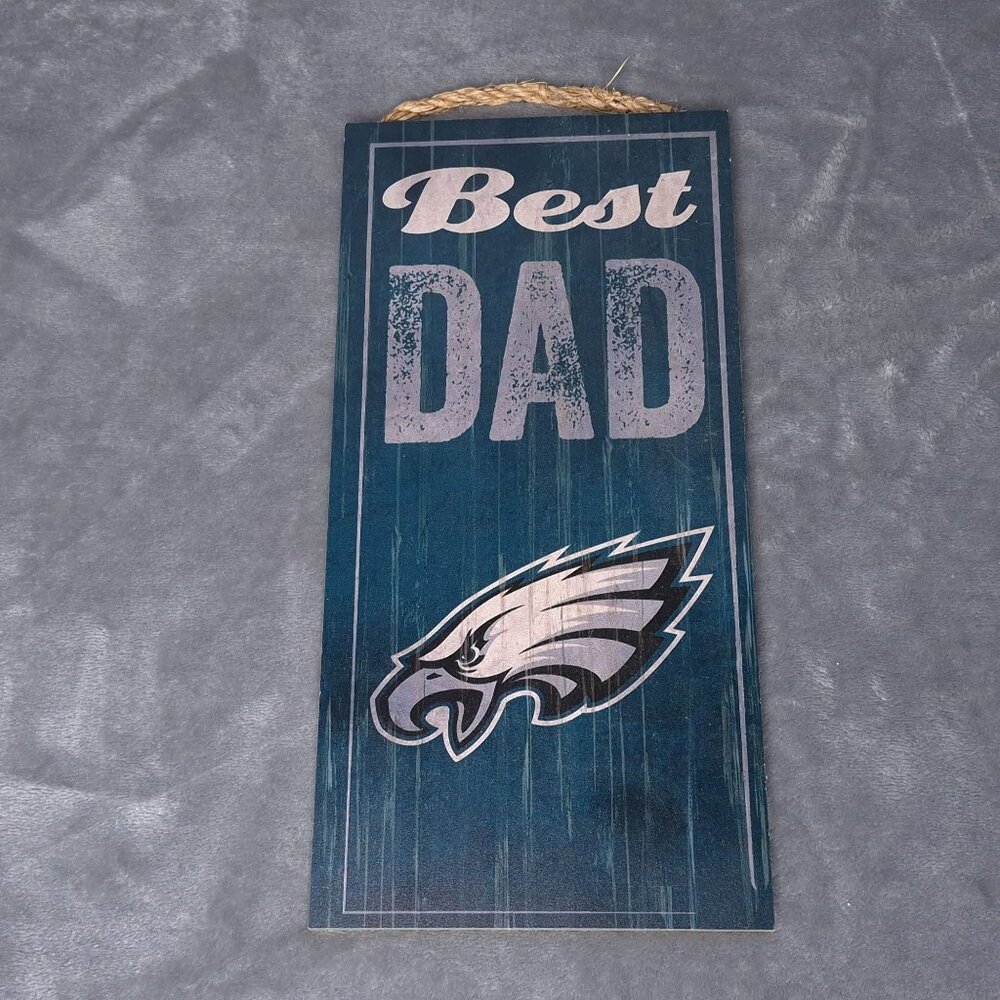NFL Philadelphia Eagles "Best Dad" Wood Wall Plaque With Rope Hanger